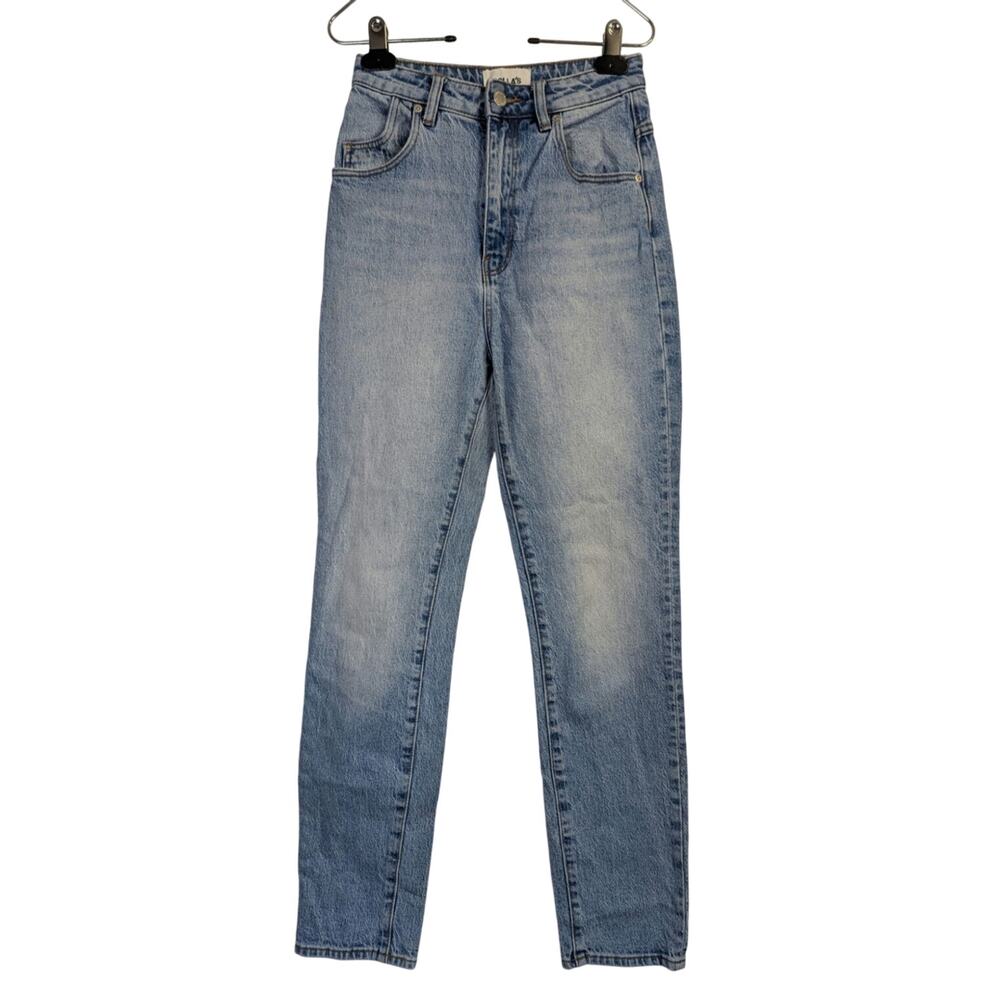 Rollas High Rise Slim Dusters Denim Jeans Womens 26 Light Wash Retro Classic